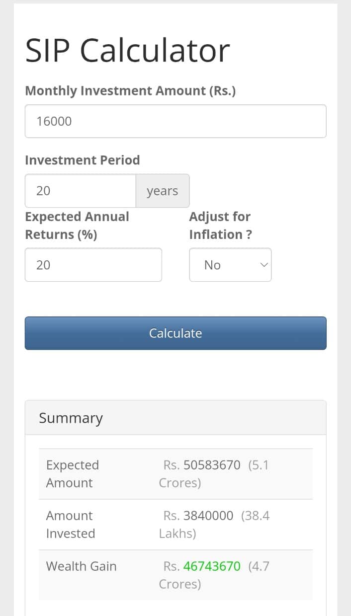 SIP calculation